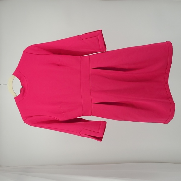 Artelier Nicole Miller Hot Pink Minidress With Keyhole Exposed Zipper Size 4 - Picture 2 of 11